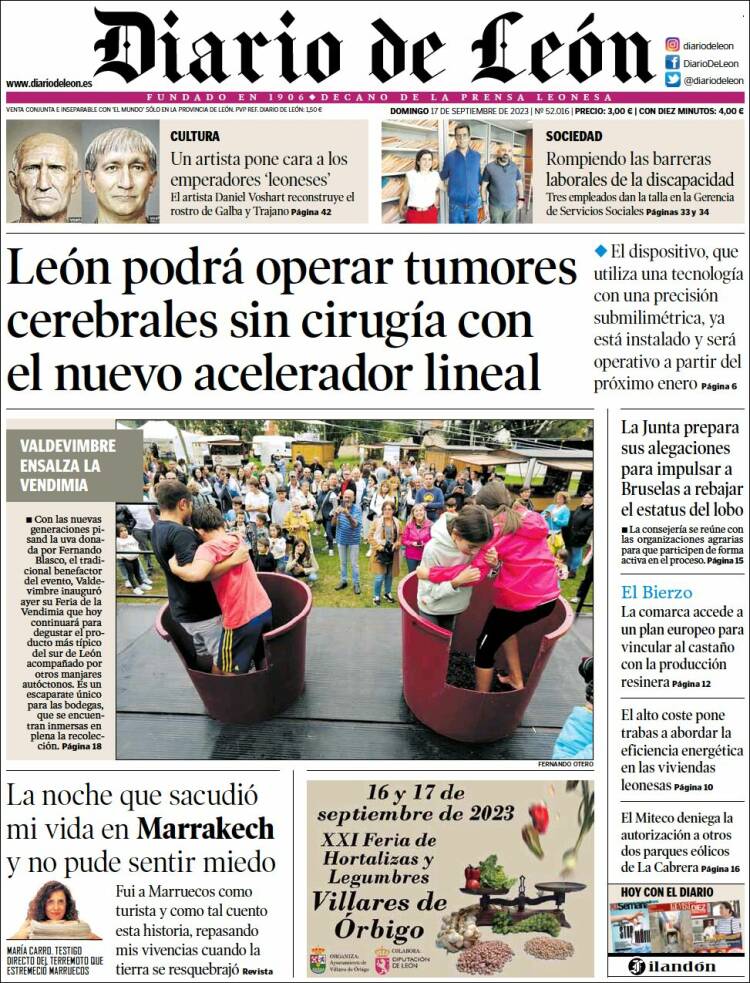 Portada de Diario de León (España)