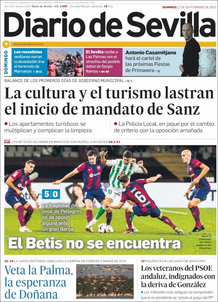 Portada de Diario de Sevilla (España)