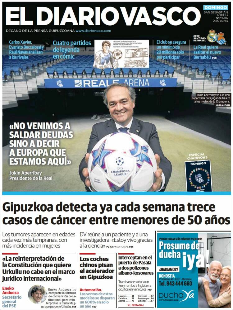 Portada de Diario Vasco (España)