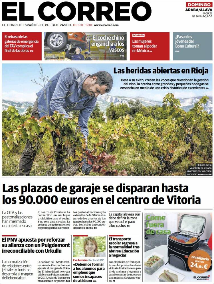 Portada de El Correo - Álava (España)