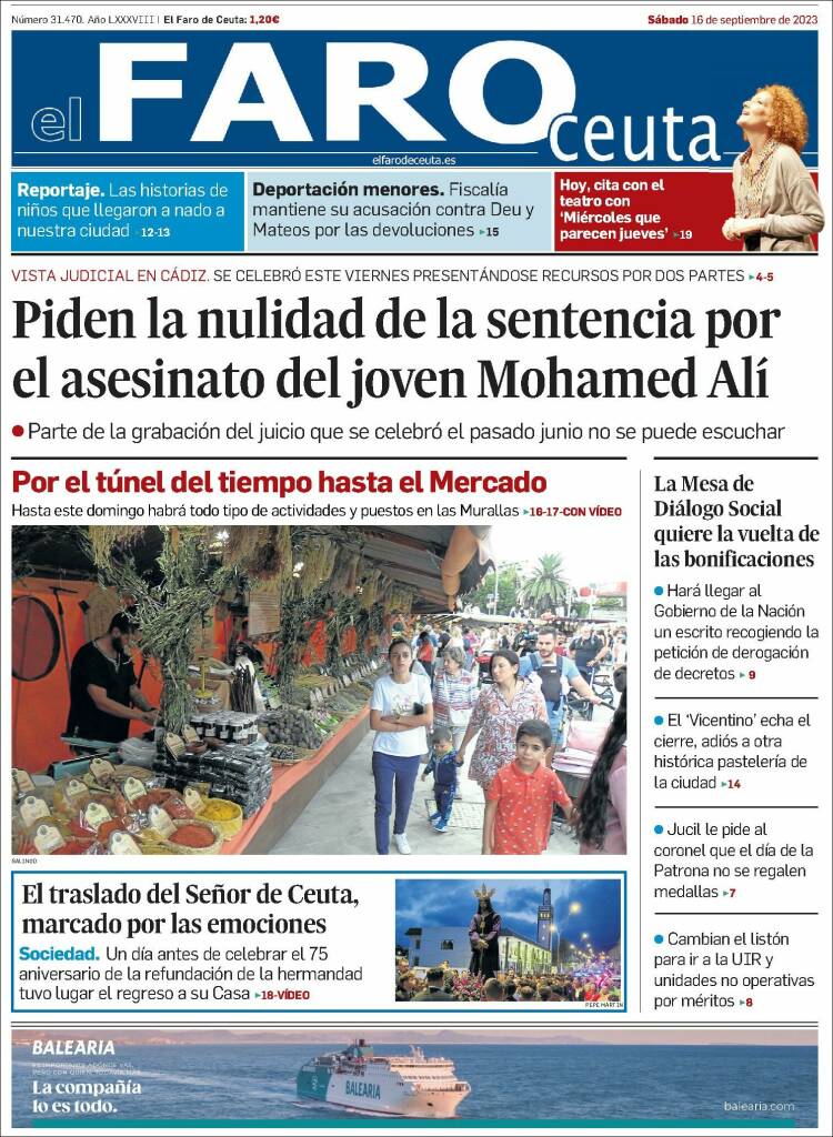 Portada de El Faro de Ceuta (España)