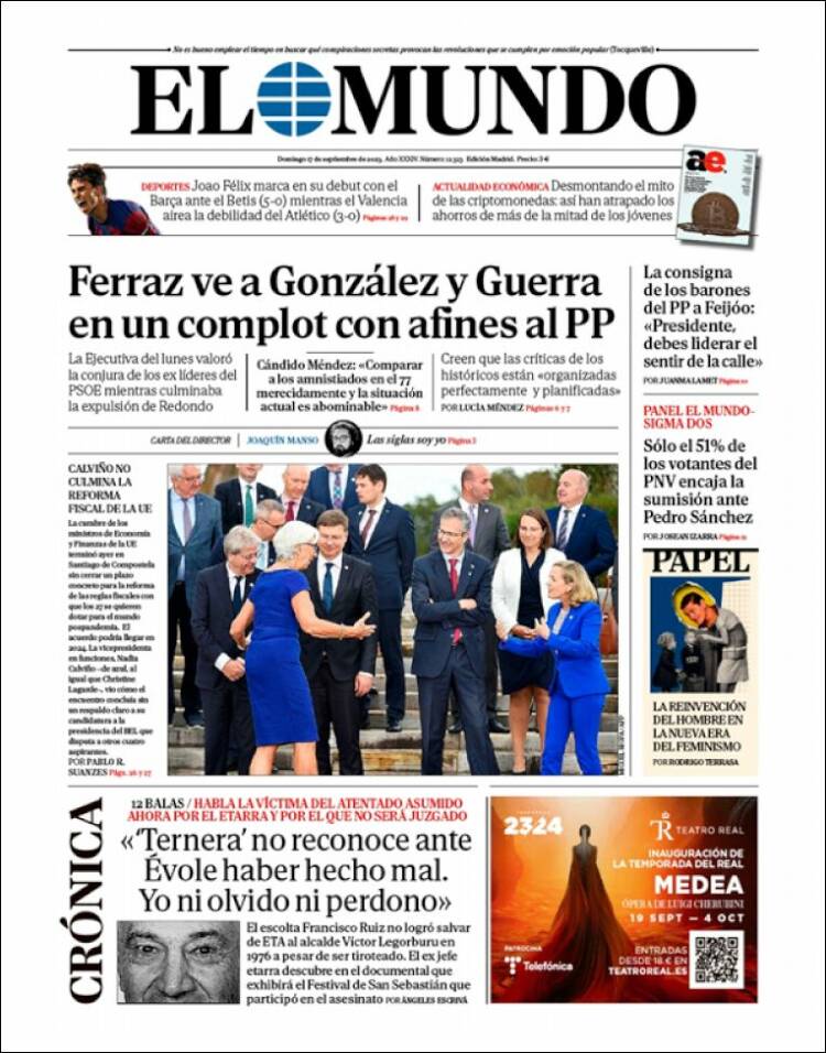 Portada de El Mundo (España)