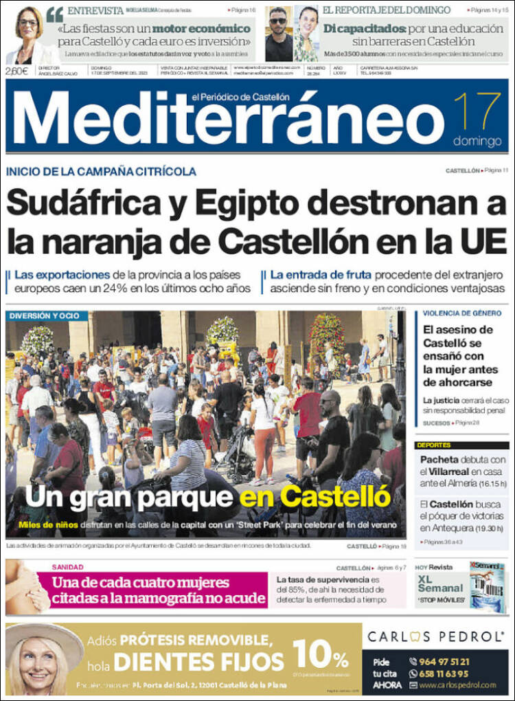 Portada de El Periódico Mediterraneo (España)