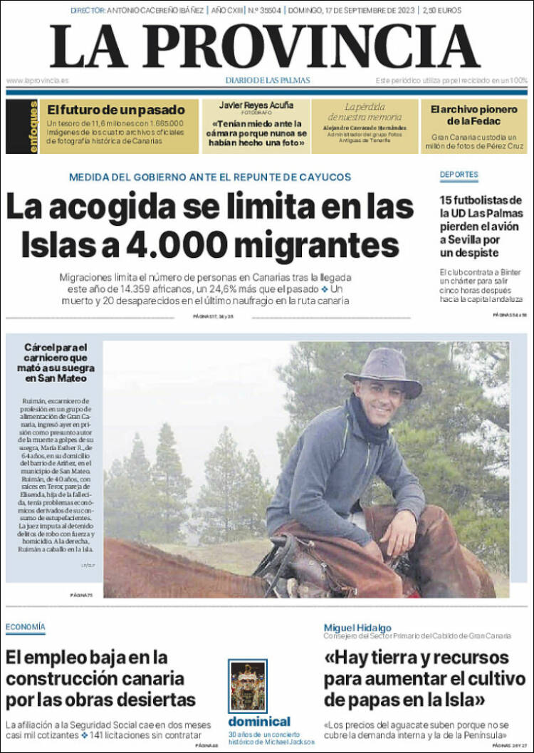 Portada de La Provincia (España)