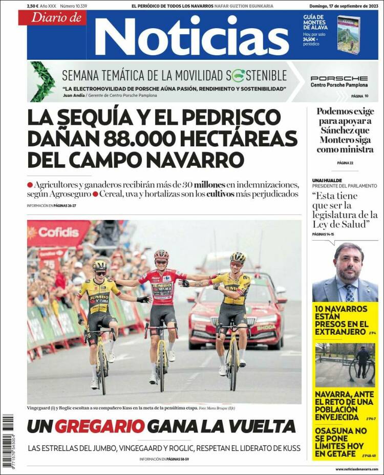 Portada de Noticias de Navarra (España)