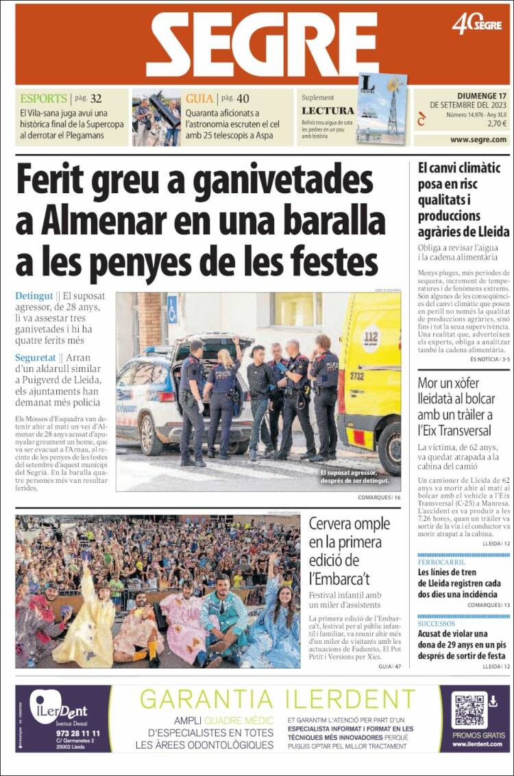 Portada de Segre (España)