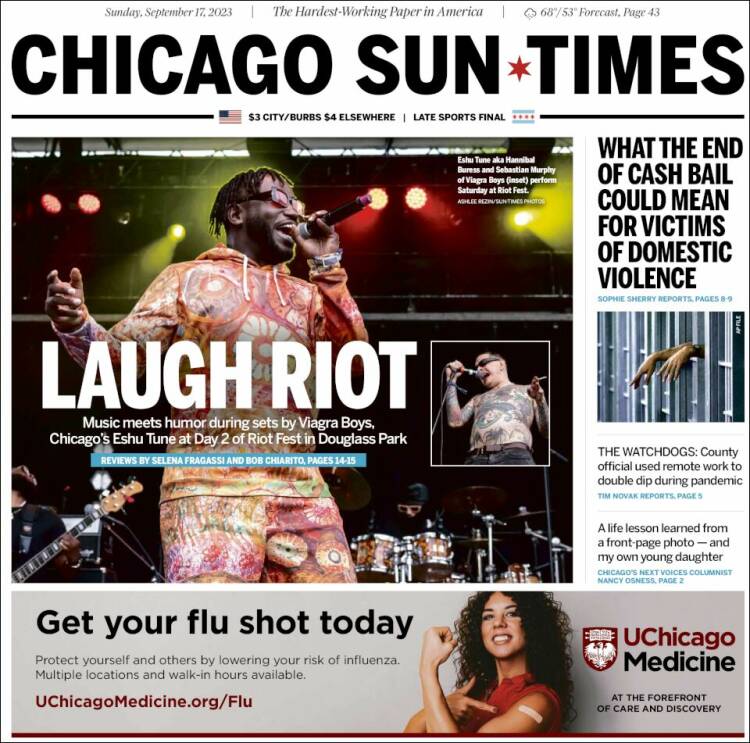 Portada de Chicago Sun-Times (USA)