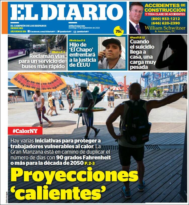 Portada de El Diario NY (USA)