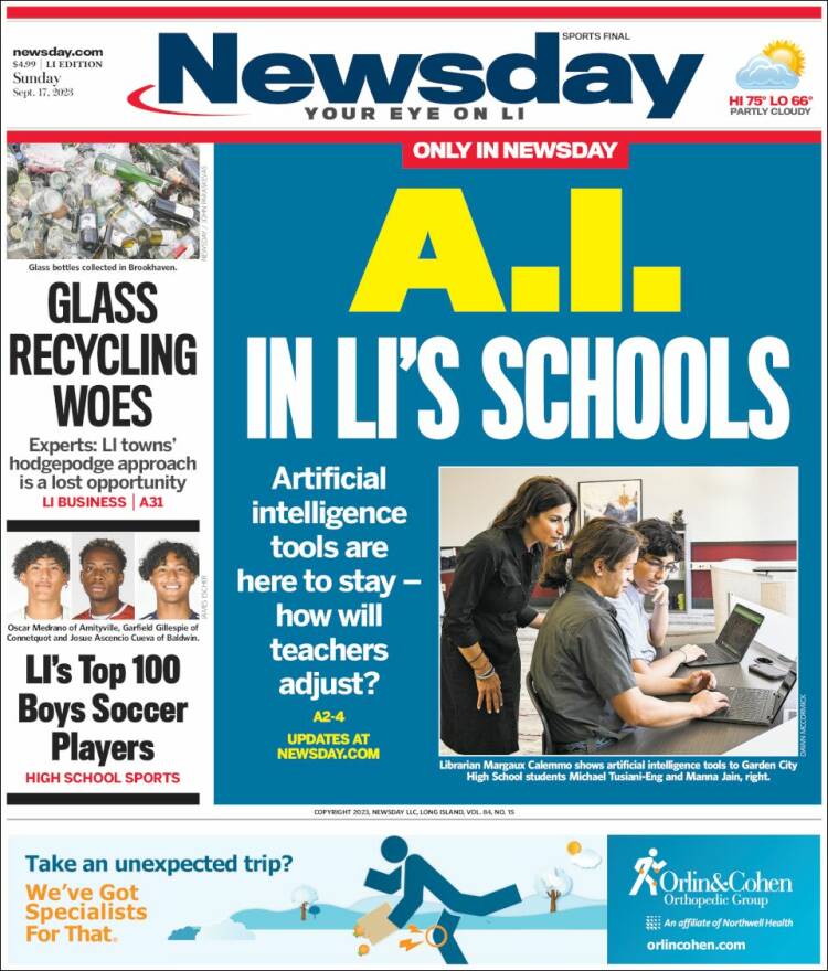 Portada de Newsday (USA)