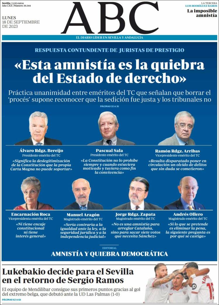 Portada de ABC - Sevilla (España)