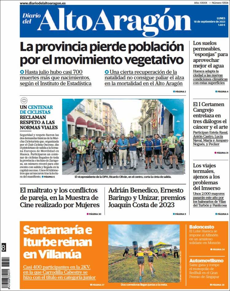 Portada de Diario del AltoAragón (España)