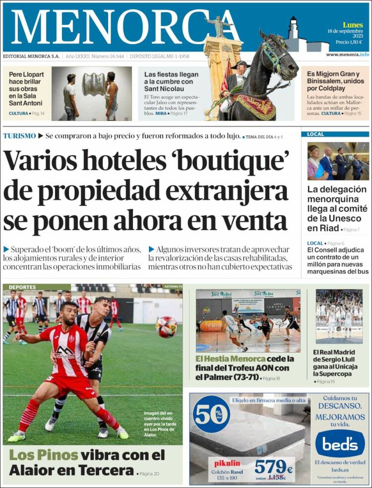 Portada de Menorca - Diario Insular (España)