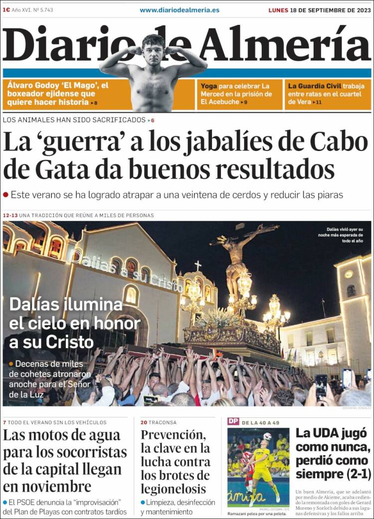 Portada de Diario de Almería (España)