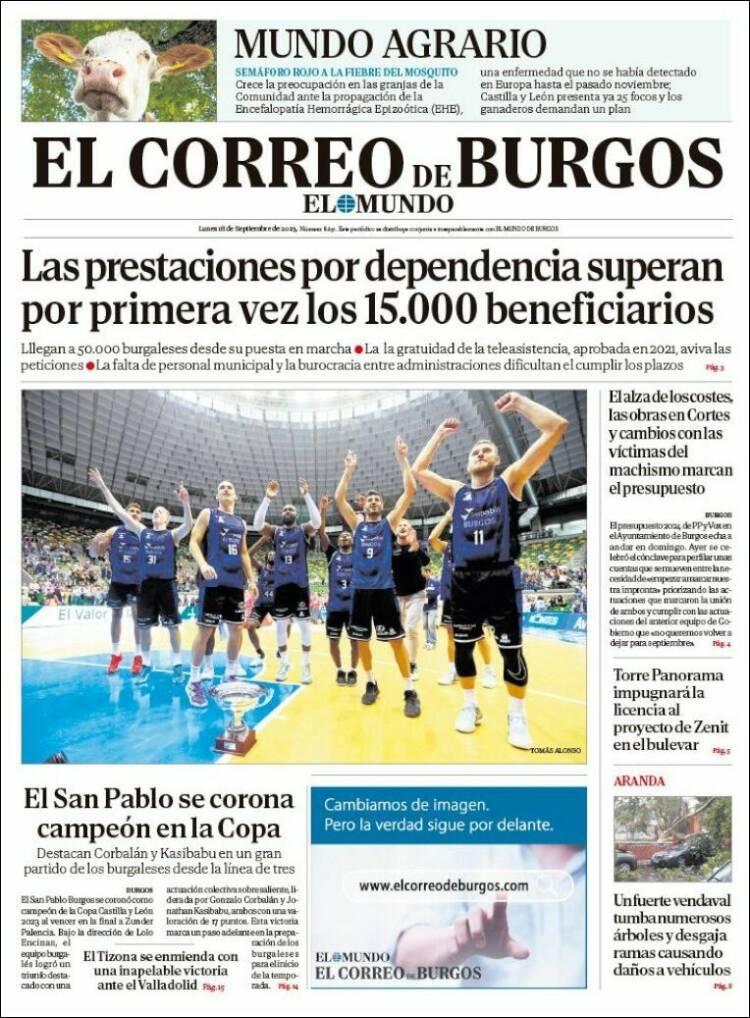 Portada de El Correo de Burgos (España)