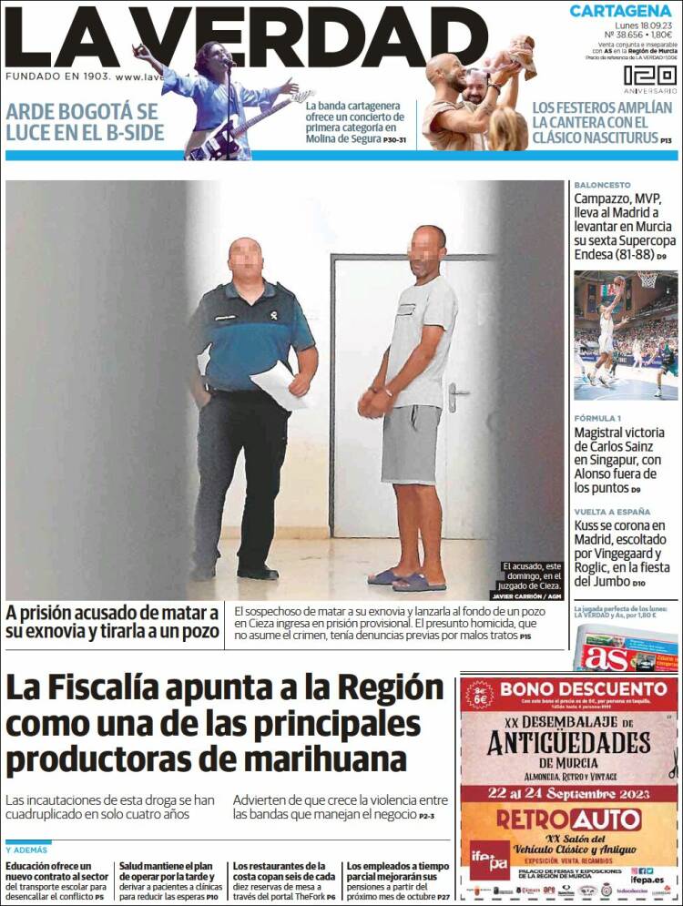 Portada de La Verdad de Cartagena (España)