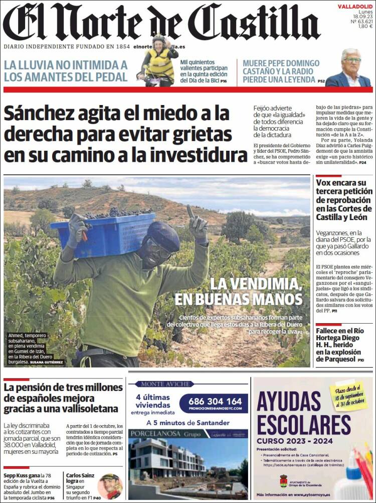 Portada de Norte de Castilla - Valladolid (España)