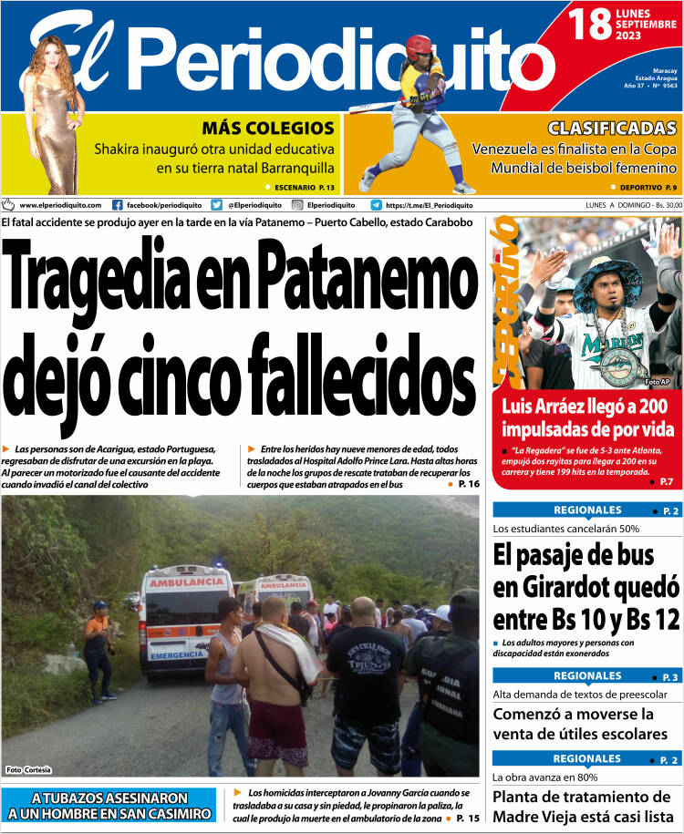 Portada de Periodiquito de Aragua (Venezuela)