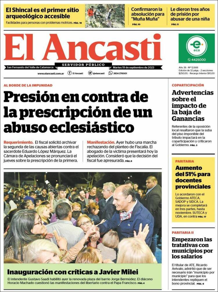 Portada de El Ancasti (Argentina)