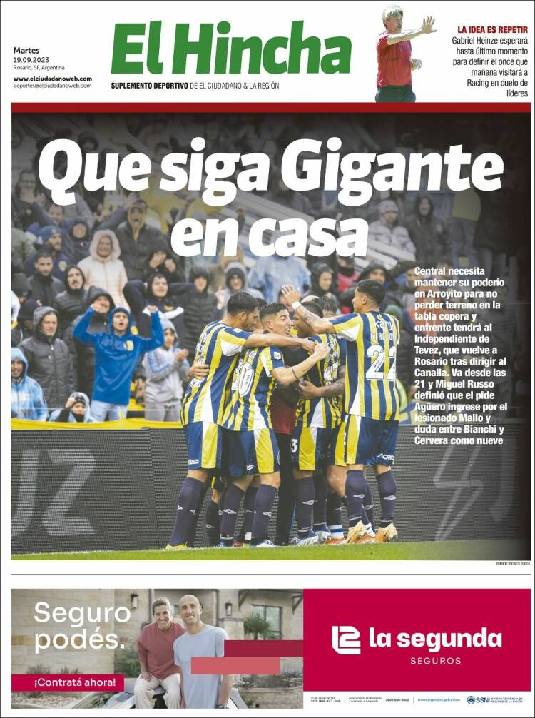 Portada de El Hincha (Argentina)