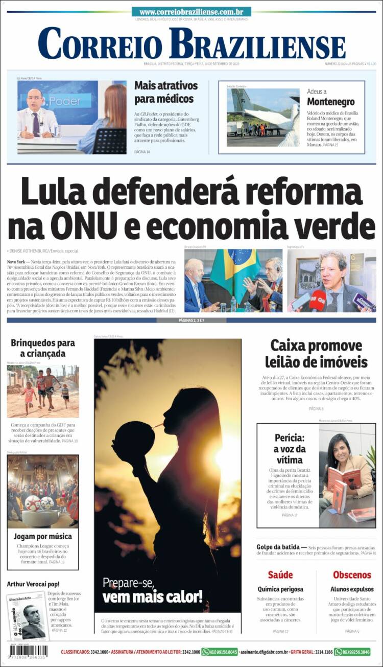 Portada de Correio Braziliense (Brasil)