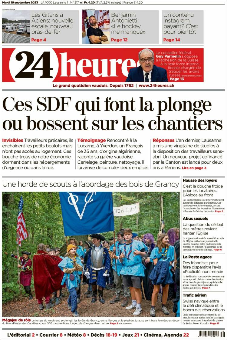 Portada de 24 Heures (Switzerland)