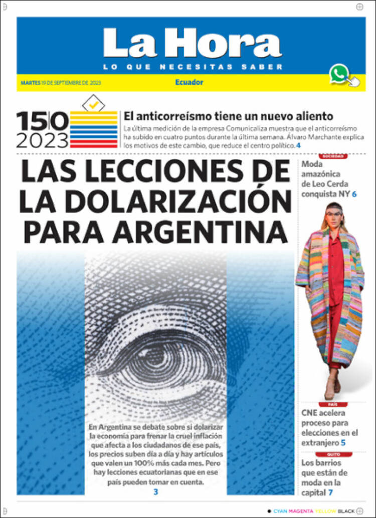 Portada de La Hora - Ecuador (Ecuador)