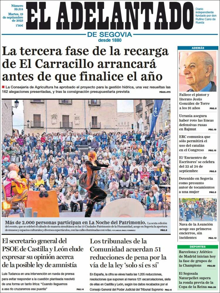 Portada de El Adelantado de Segovia (Spain)