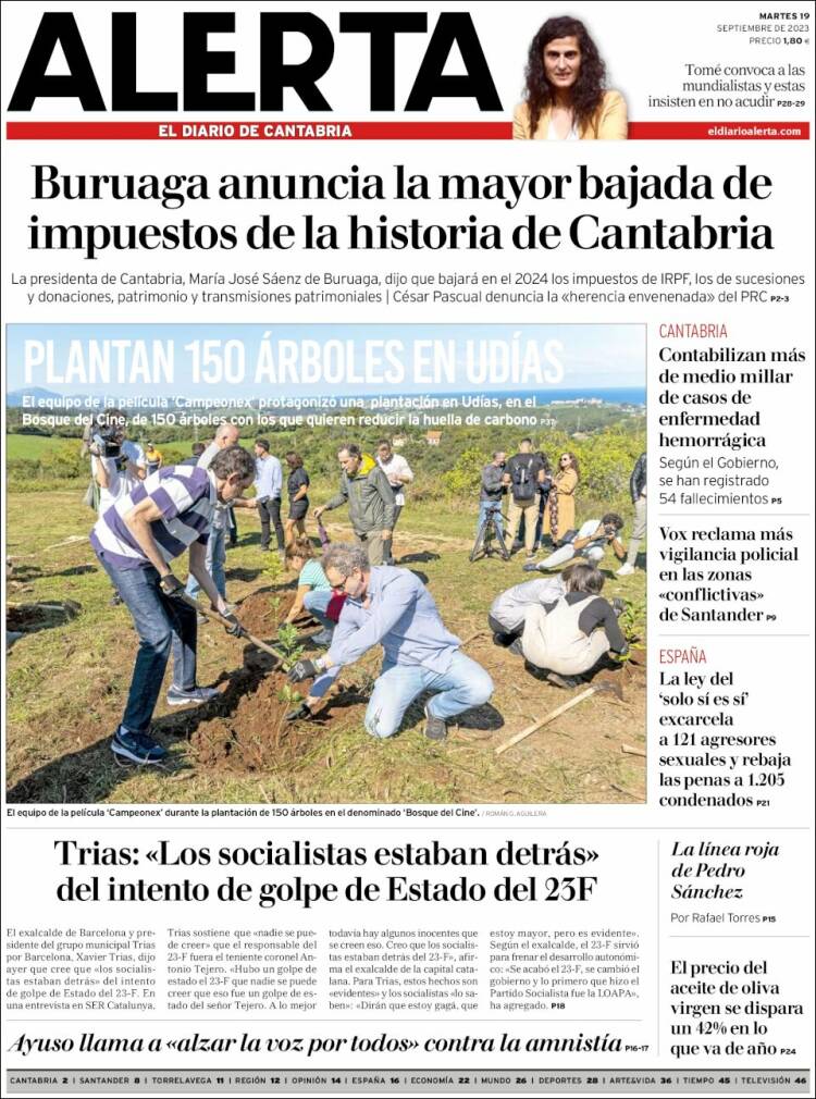 Portada de Alerta - El Diario de Cantabria (Spain)