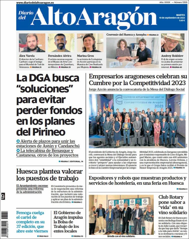 Portada de Diario del AltoAragón (Spain)