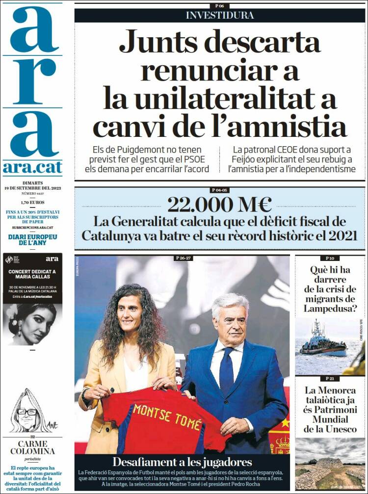 Portada de Ara (Spain)