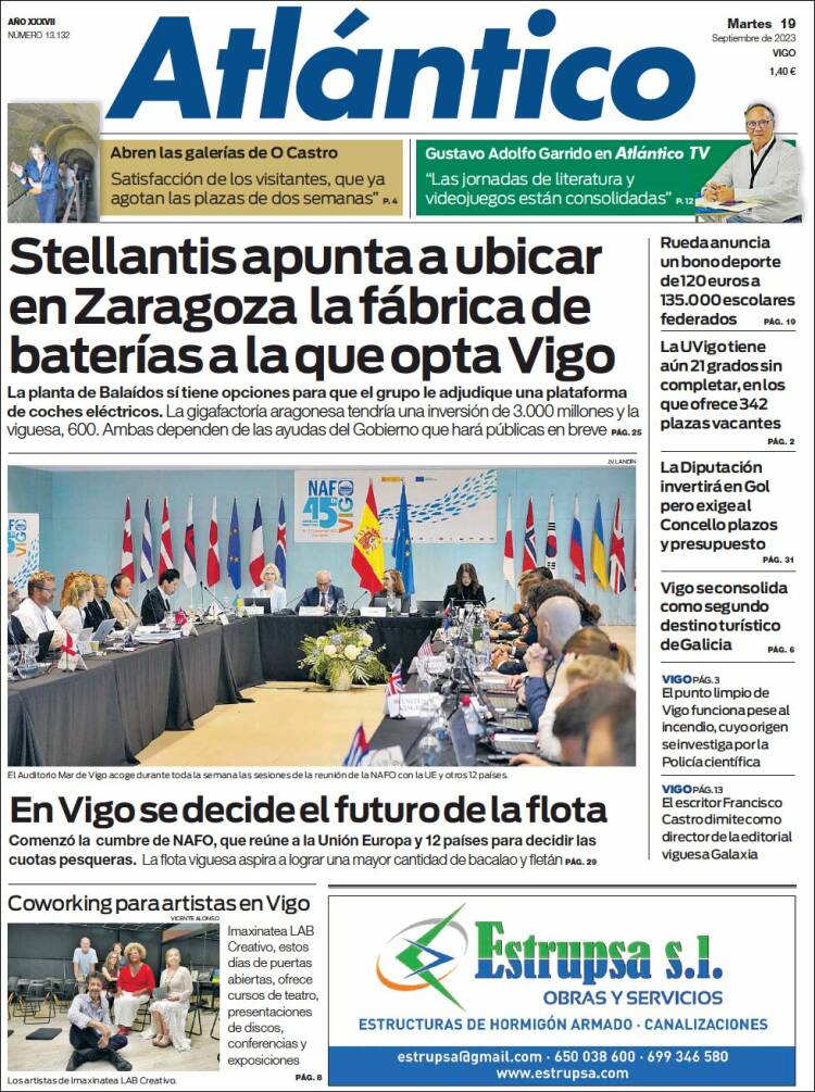 Portada de Atlántico Diario (Spain)