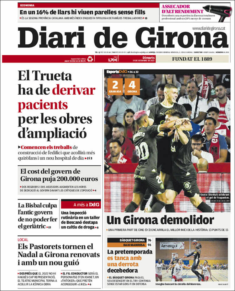 Portada de Diari de Girona (Spain)