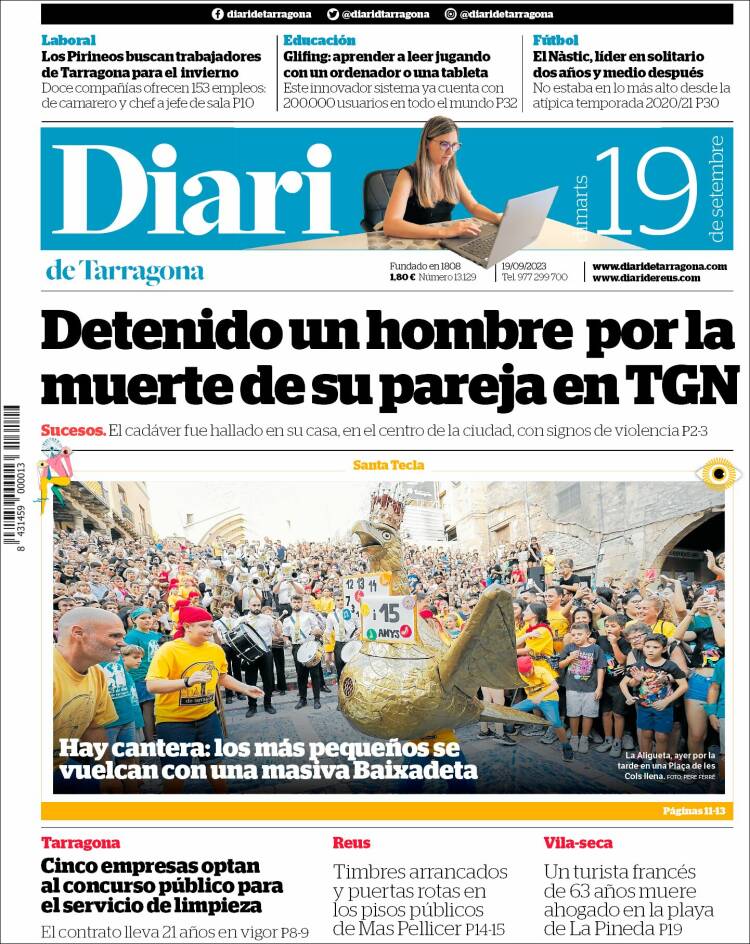 Portada de Diari de Tarragona (Spain)