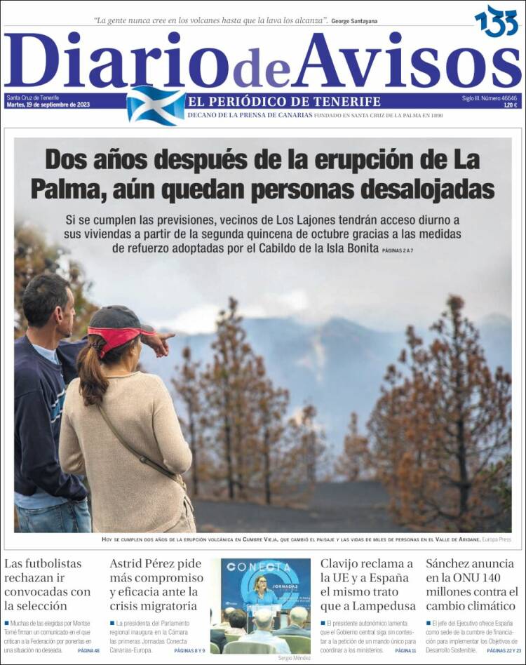 Portada de Diarios de Avisos (Spain)