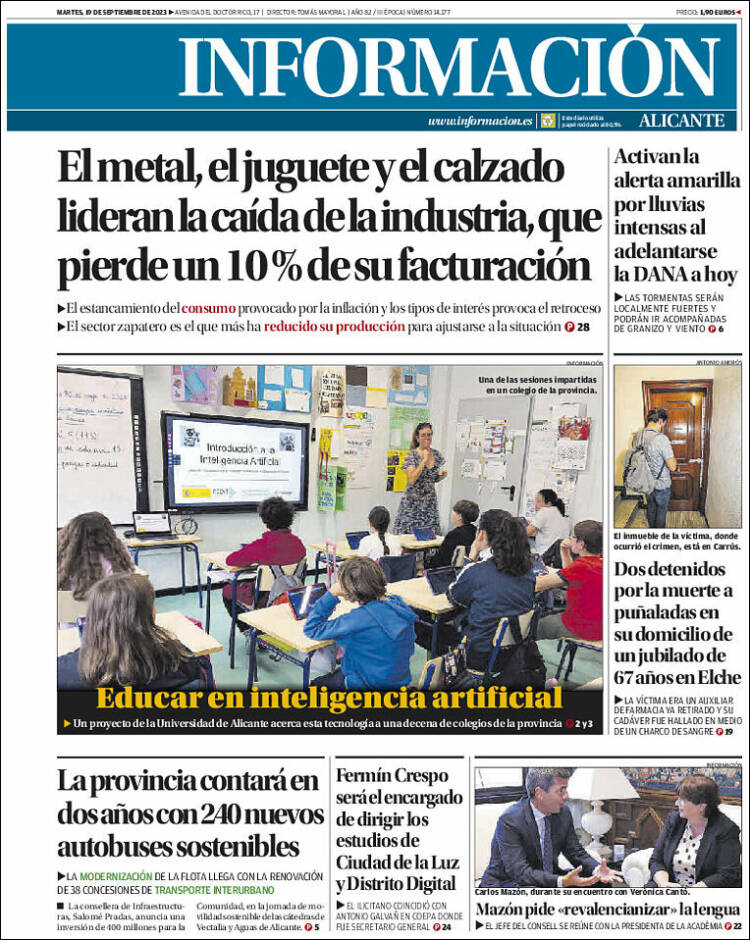 Portada de Diario Información (Spain)