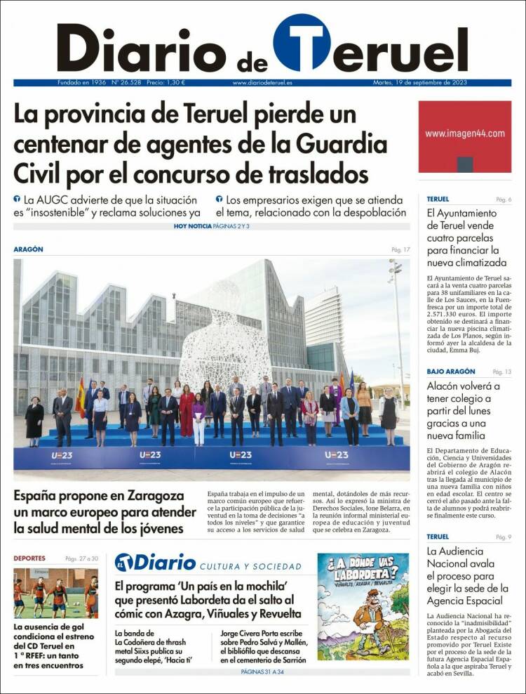 Portada de Diario de Teruel (Spain)