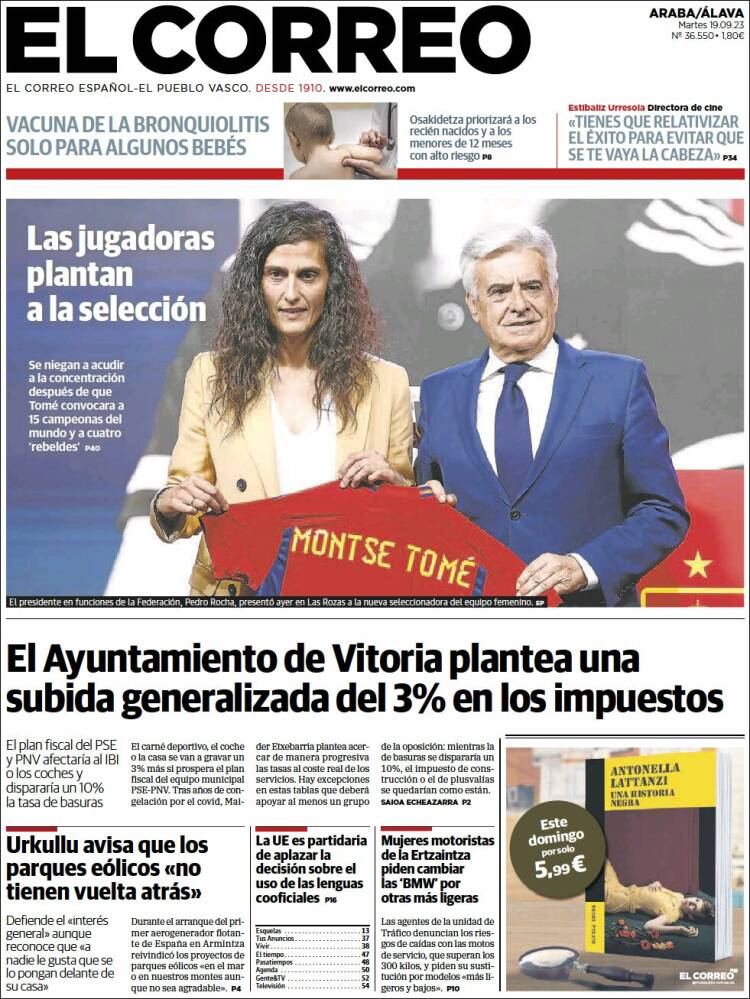 Portada de El Correo - Álava (Spain)