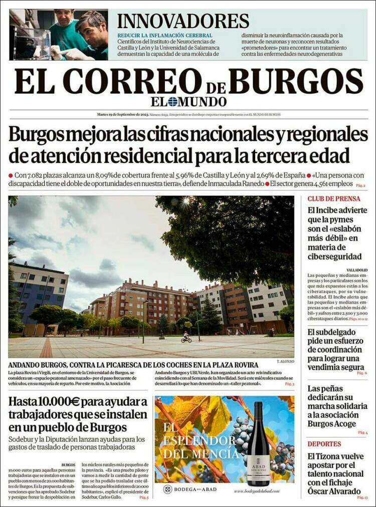 Portada de El Correo de Burgos (Spain)