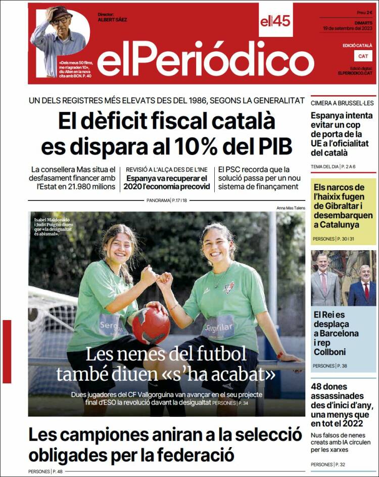 Portada de El Periódico de Catalunya (Spain)