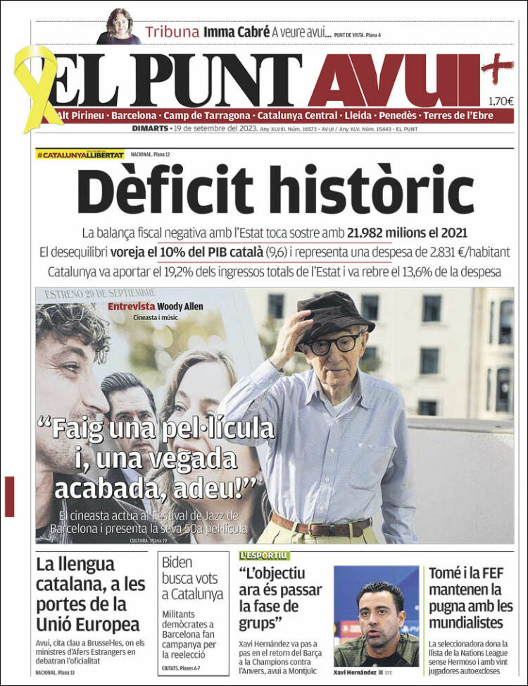 Portada de El Punt Avui (Spain)