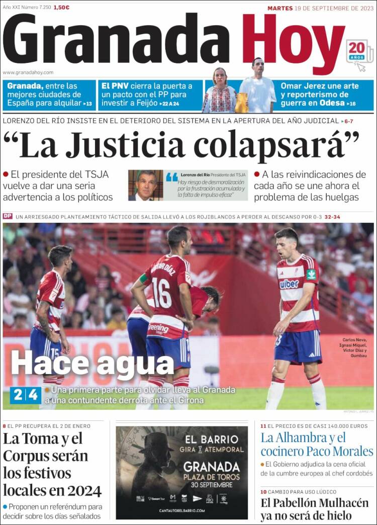 Portada de Granada Hoy (Spain)