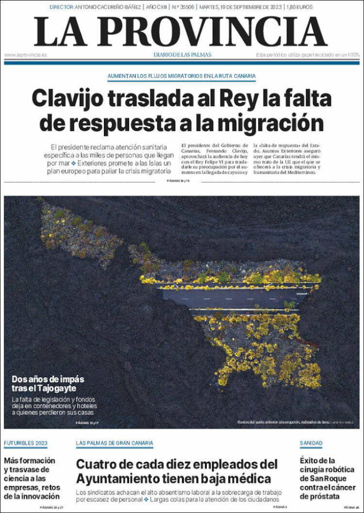 Portada de La Provincia (Spain)