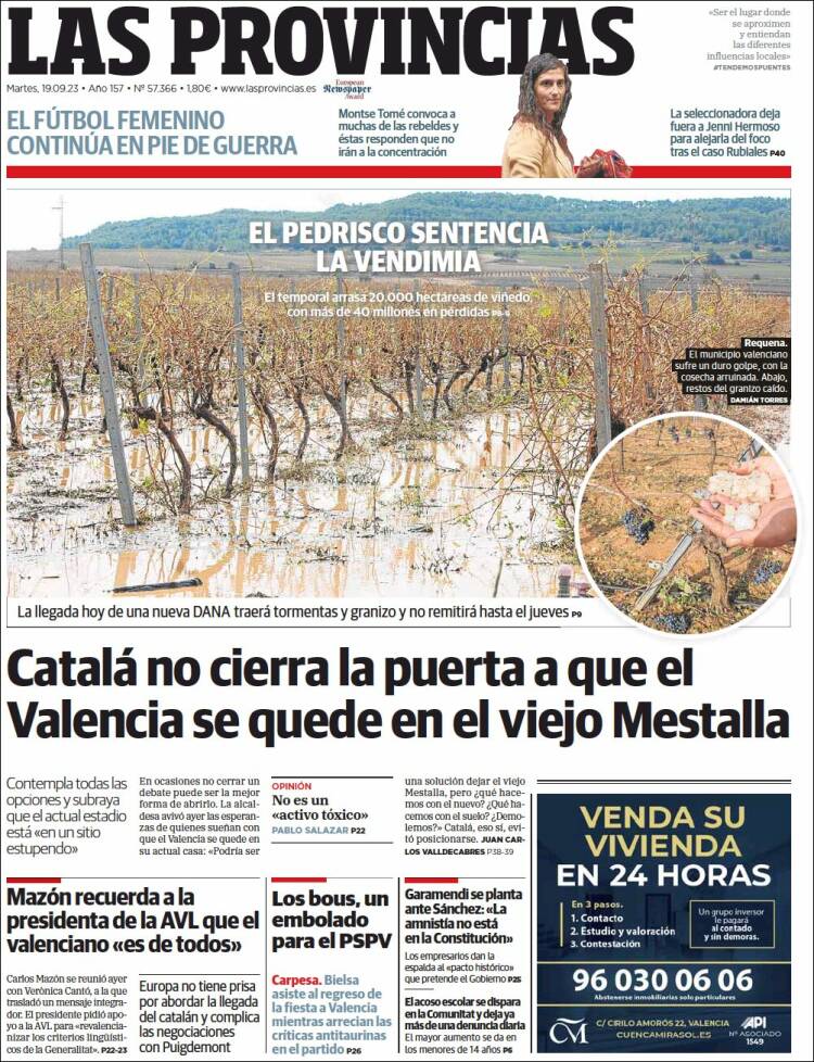 Portada de Las Provincias (Spain)