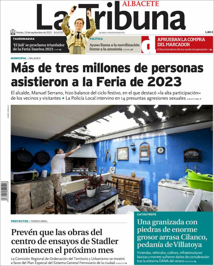 Portada de La Tribuna de Albacete (Spain)