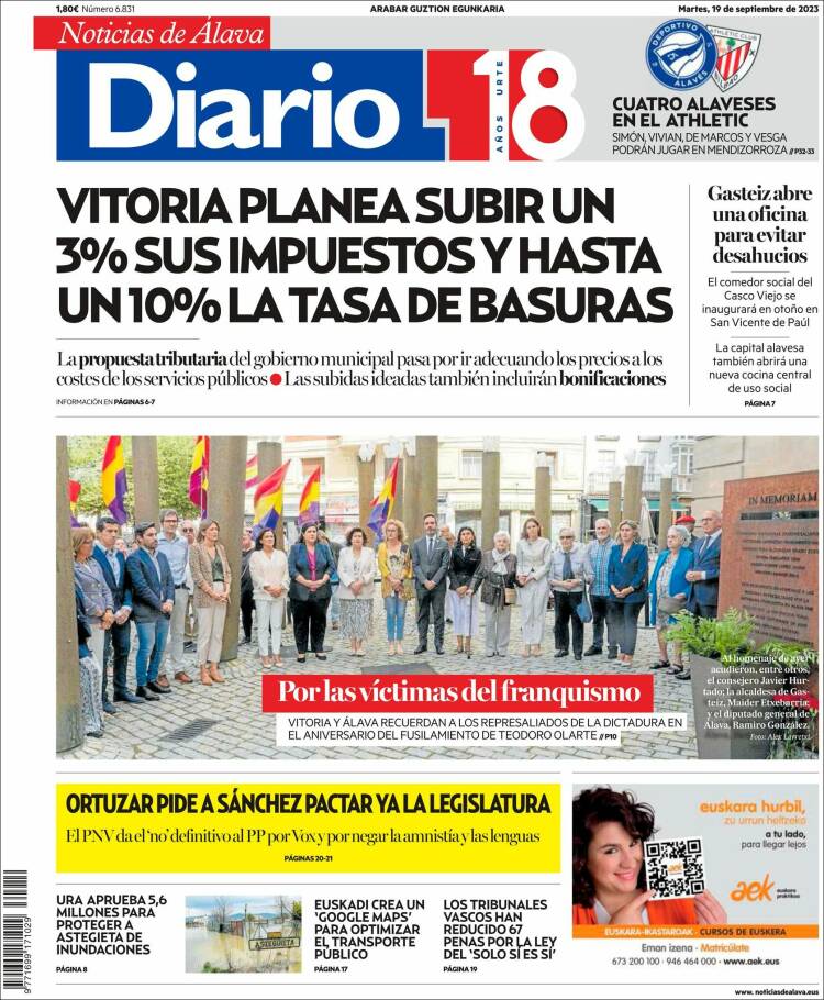 Portada de Noticias de Álava (Spain)