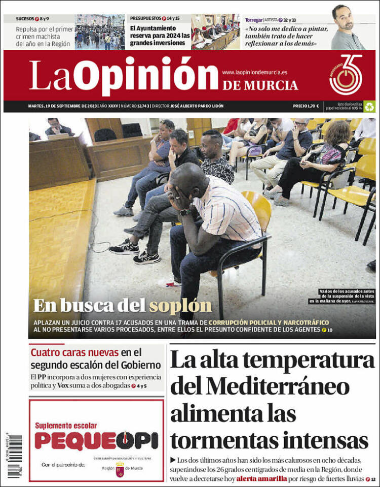 Portada de La Opinión de Murcia (Spain)