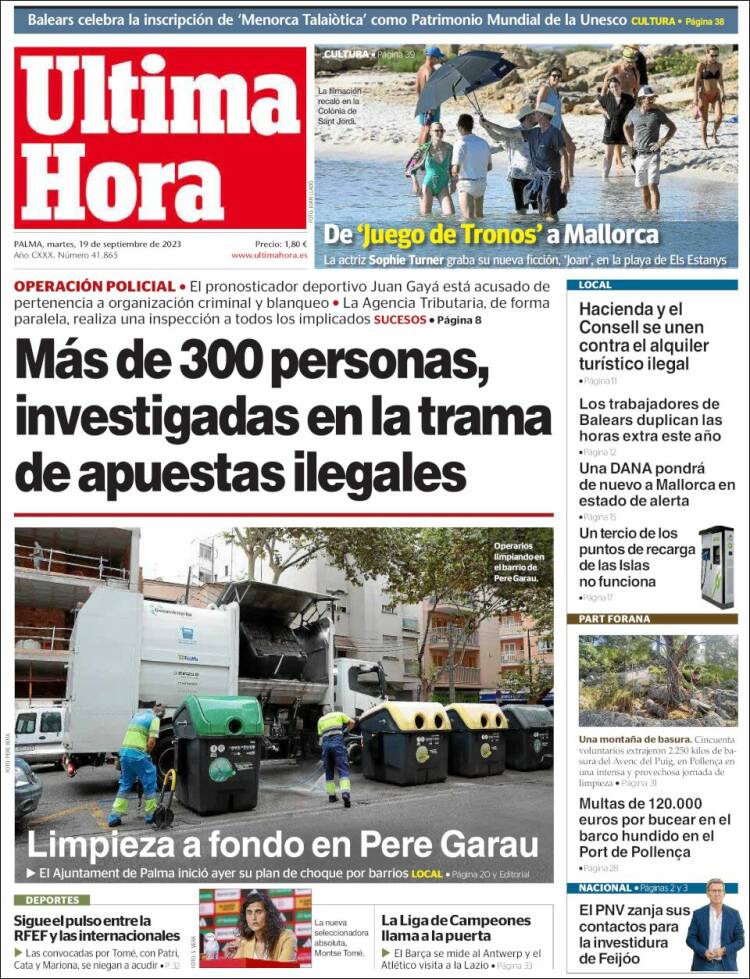 Portada de Última Hora (Spain)