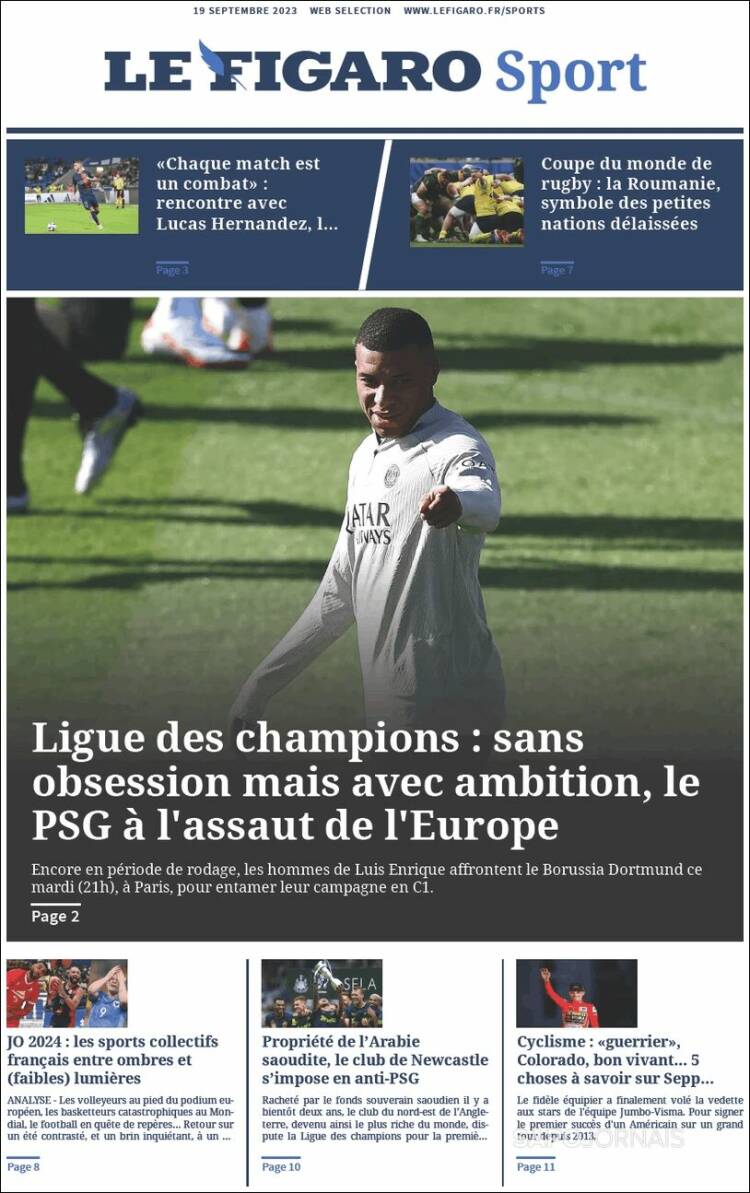 Portada de Le Figaro Sport (France)