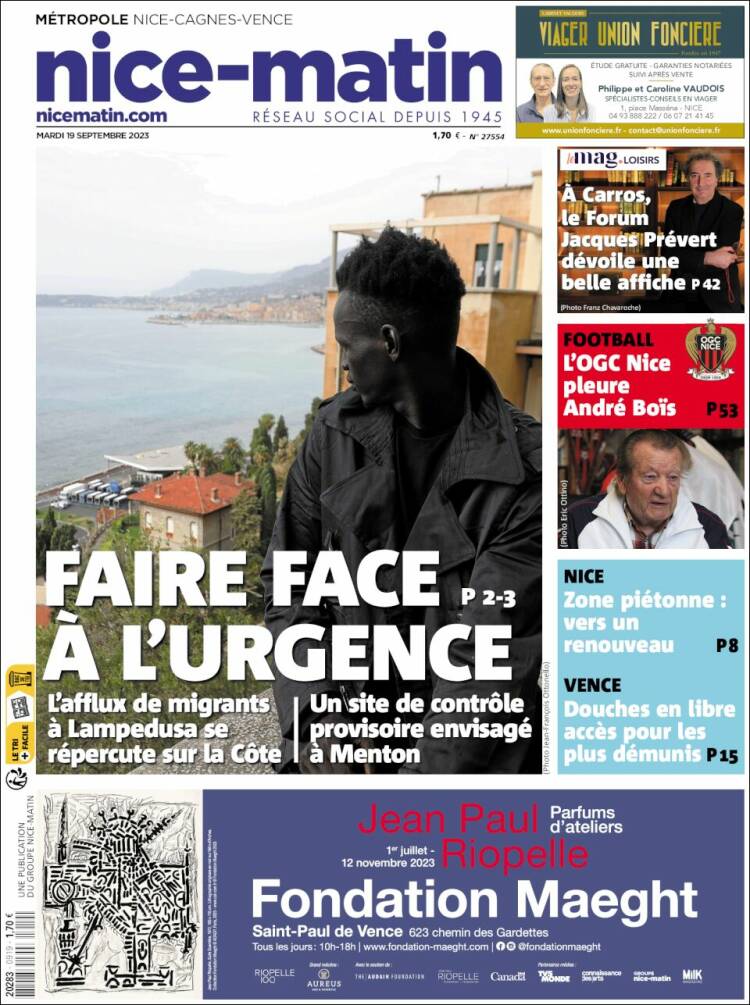 Portada de Nice-Matin (France)