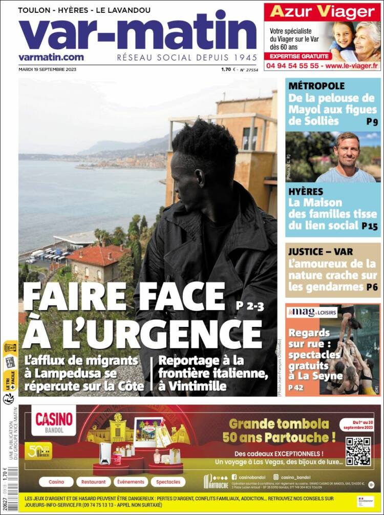 Portada de Var-Matin (France)